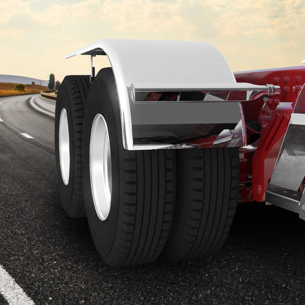 80" 430 Stainless Steel (16ga) Roll Formed Edge Smooth Half Fender - SS Series (Pair)