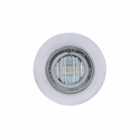 3 LED Dual Function 3/4" Mini Light With Bezel (Clearance/Marker) - Red LED/Clear Lens
