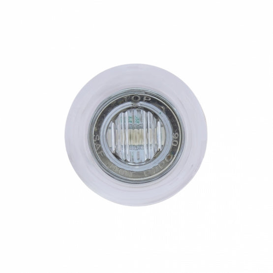 3 LED Dual Function 3/4" Mini Light With Bezel (Clearance/Marker) - Red LED/Clear Lens
