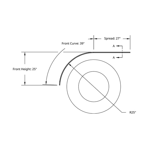 66" 430 Stainless Steel (18ga) Half Fender - SR Series (Pair)