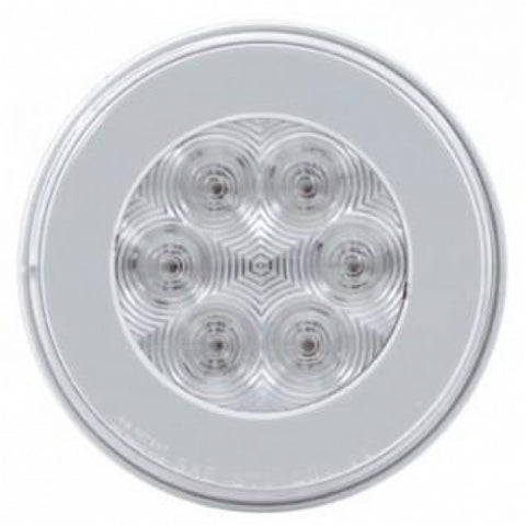 2-1/2" Bolt Pattern Chrome Spring Loaded Rear Bar W/6X 21 Red LED 4" GloLight & Grommet-Clear Lens (Pair)