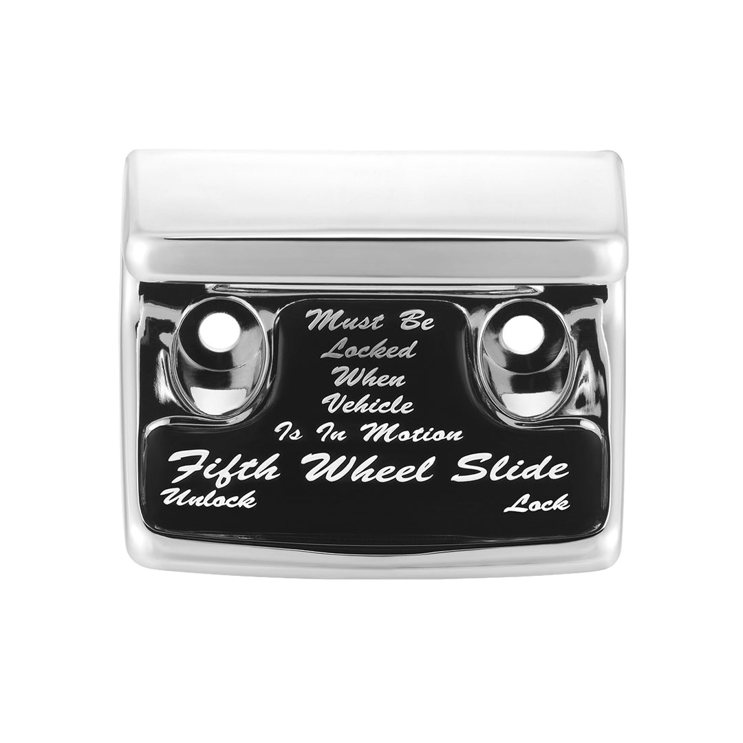 Chrome Plastic Fifth Wheel Switch Guard With Glossy Sticker For 1990-2010 Freightliner Classic-Black Sticker