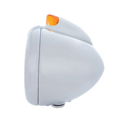 Stainless Steel Guide 682-C Headlight H4 With Amber LED & Original Style LED Signal - Amber Lens
