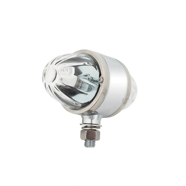 Star-Burst Chrome Double Face Glass Watermelon Light-Amber & Red LED/Clear Lens