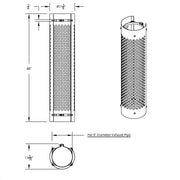 48" Tall 270 Degree Stainless Exhaust Muffler Shield For 9" Diameter Exhaust - Round Slot