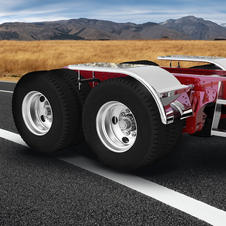 66" 430 Stainless Steel (16ga) Roll Formed Edge Smooth Half Fender - SS Series (Pair)