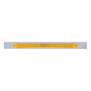 Chrome Top Mud Flap Plate With 23 LED 17" Reflector Light Bar - Amber LED/Amber Lens (Each)