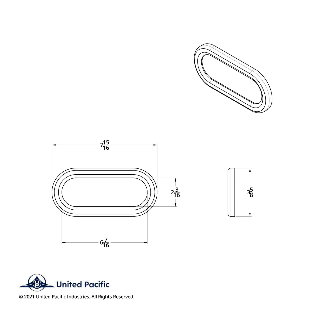 Chrome Twist-On Light Bezel For 6" Oval Light Grommet