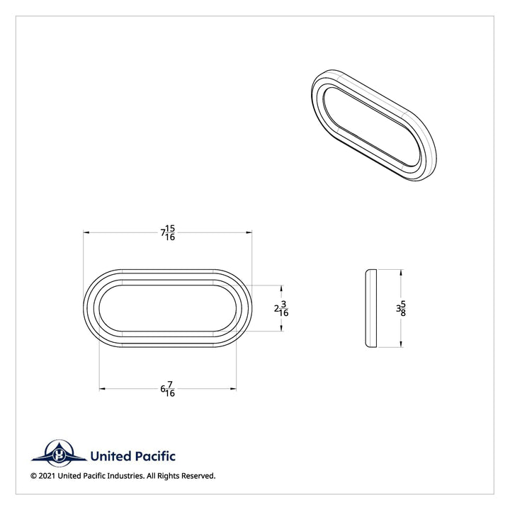Chrome Twist-On Light Bezel For 6" Oval Light Grommet