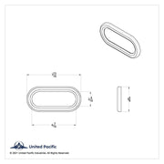 Chrome Twist-On Light Bezel For 6" Oval Light Grommet