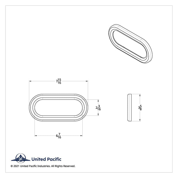 Chrome Twist-On Light Bezel For 6" Oval Light Grommet