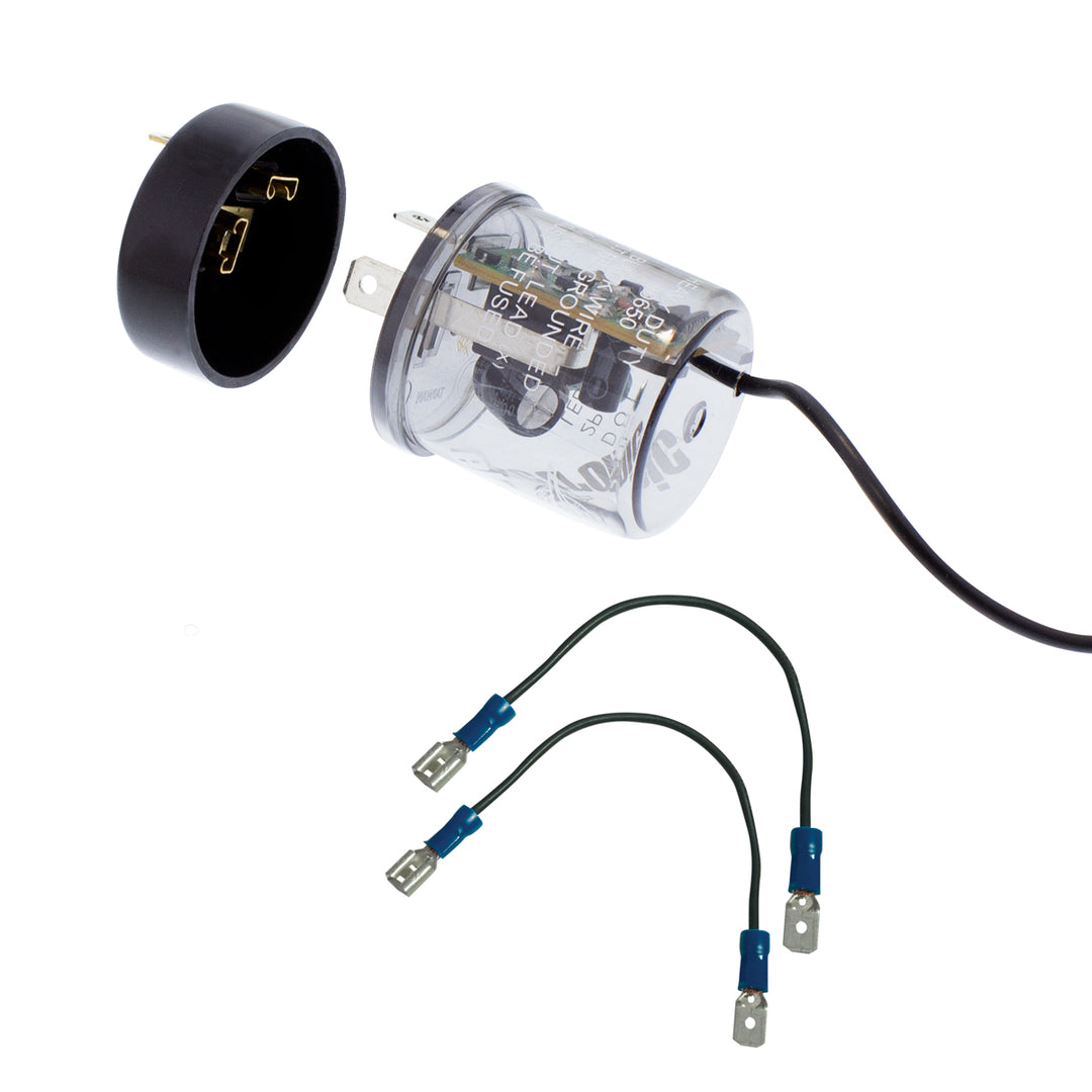 LED Flasher With Reverse Polarity Base &amp; Extension Wires