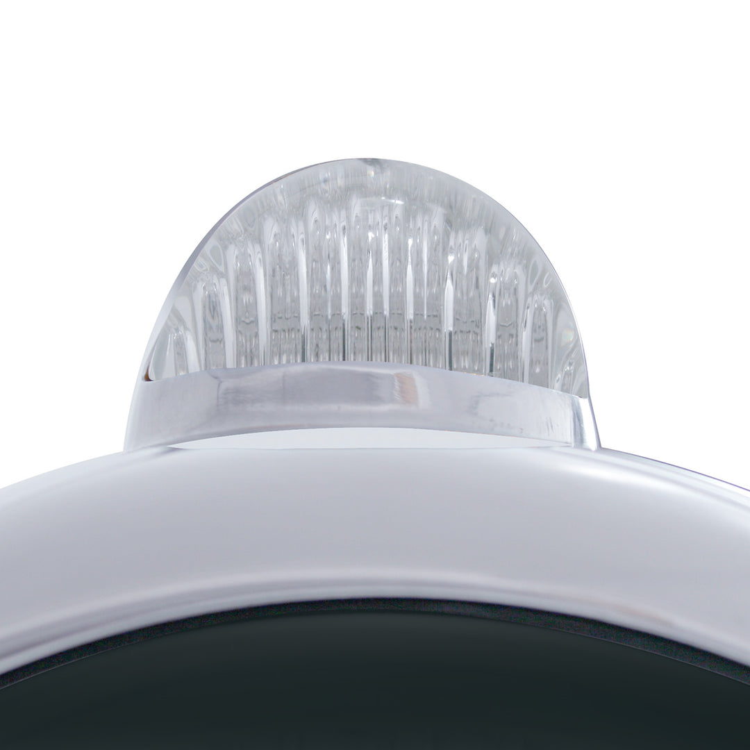 Stainless Steel Guide 682-C Headlight No Bulb With Dual Mode LED Signal - Clear Lens