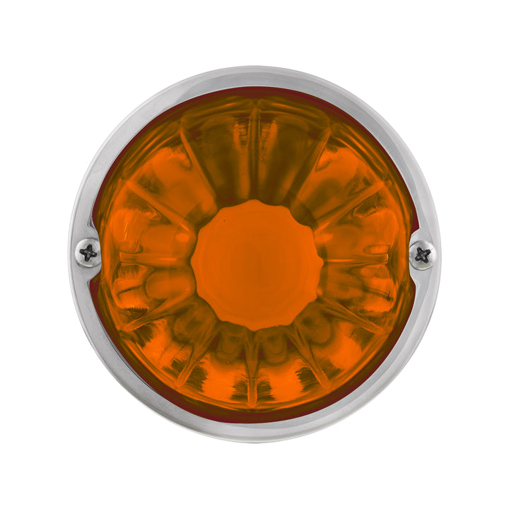 Dual Function Glass Watermelon Flush Mount Kit With LED Bulb - Amber