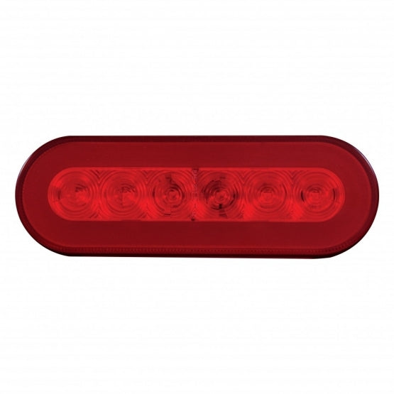 22 LED 6" Oval GloLight (Stop, Turn & Tail) - Red LED/Red Lens