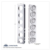 SS Front Air Cleaner Bracket With 12X 9 LED 2" Reflector Lights & Bezels For Peterbilt-Amber LED & Lens