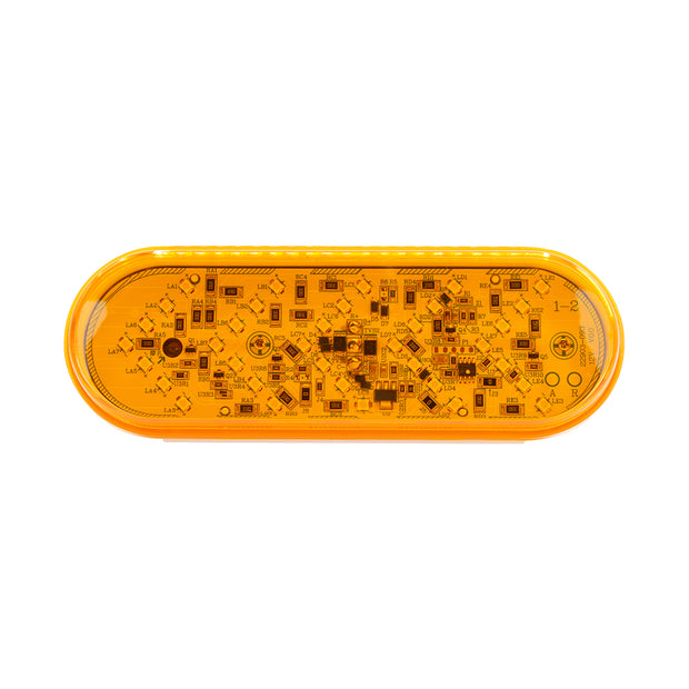 35 LED 6" Oval Sequential Turn Signal Light - Amber LED/Amber Lens