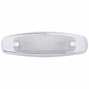 12 LED Rectangular Light (Clearance/Marker) With Chrome Bezel - Amber LED/Clear Lens