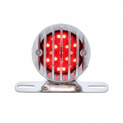 Motorcycle LED Rear Fender Tail Light With Chrome Grille Bezel - Smoke Lens