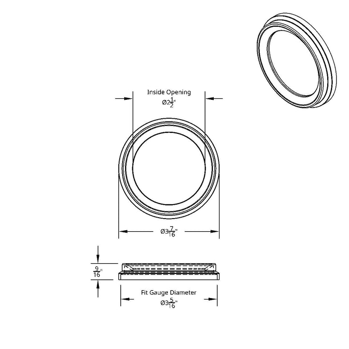 Pyrometer Gauge Bezel For Kenworth/Peterbilt - Classic Design