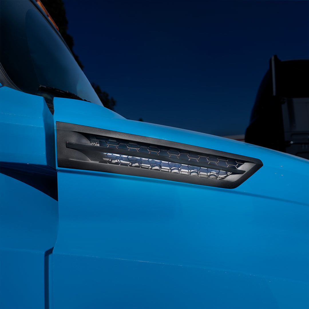Hood Air Intake Grille With White LED For 2018-2024 Freightliner Cascadia 126 - Passenger