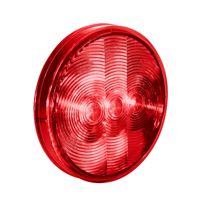3 LED 4" Round Light (Stop, Turn, &amp; Tail)-Red LED/Red Lens