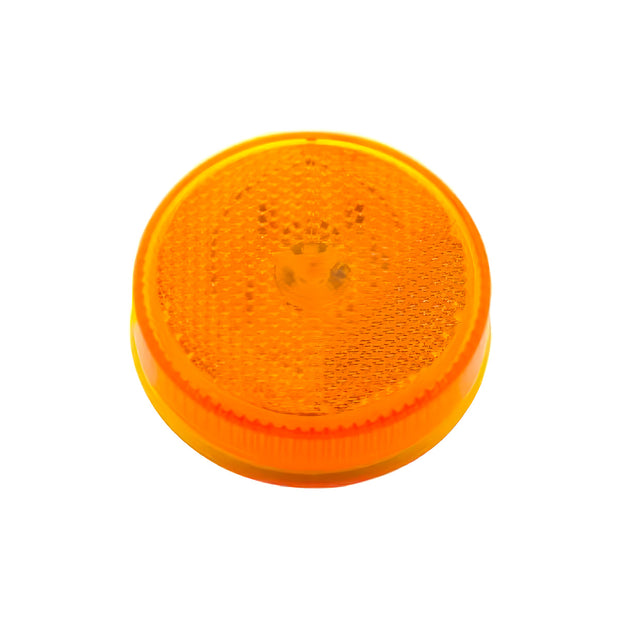 8 LED 2-1/2" Round Reflectorize Light Kit (Clearance/Marker) - Amber LED/Amber Lens