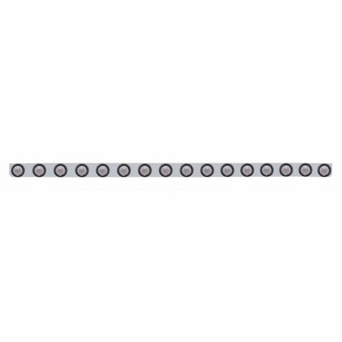 79-1/2" SS Bumper Light Bracket With 16X 9 LED 2" Beehive Light -Red LED/Clear Lens