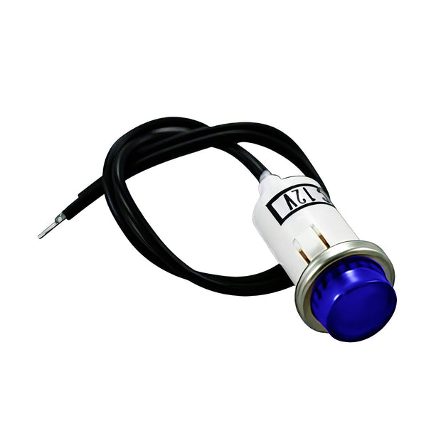 16 Amp 12V Amber Warning Light w/ 1/2" Panel Mount and Leads 1 Pc.