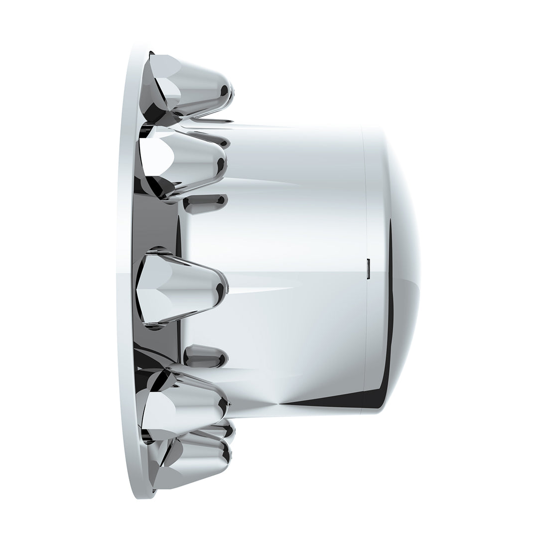 Dome Rear Axle Cover With 1-1/2"  Push-On Standard Nut Covers - Chrome