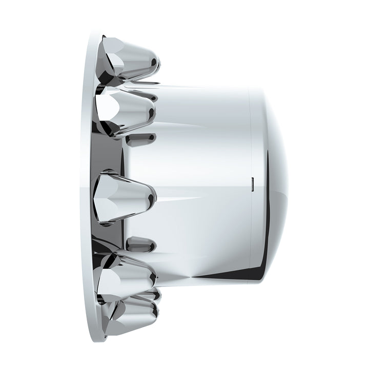 Dome Rear Axle Cover With 1-1/2"  Push-On Standard Nut Covers - Chrome