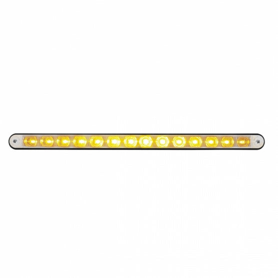 14 LED 12" Light Bar With Black Housing - Amber LED/Clear Lens