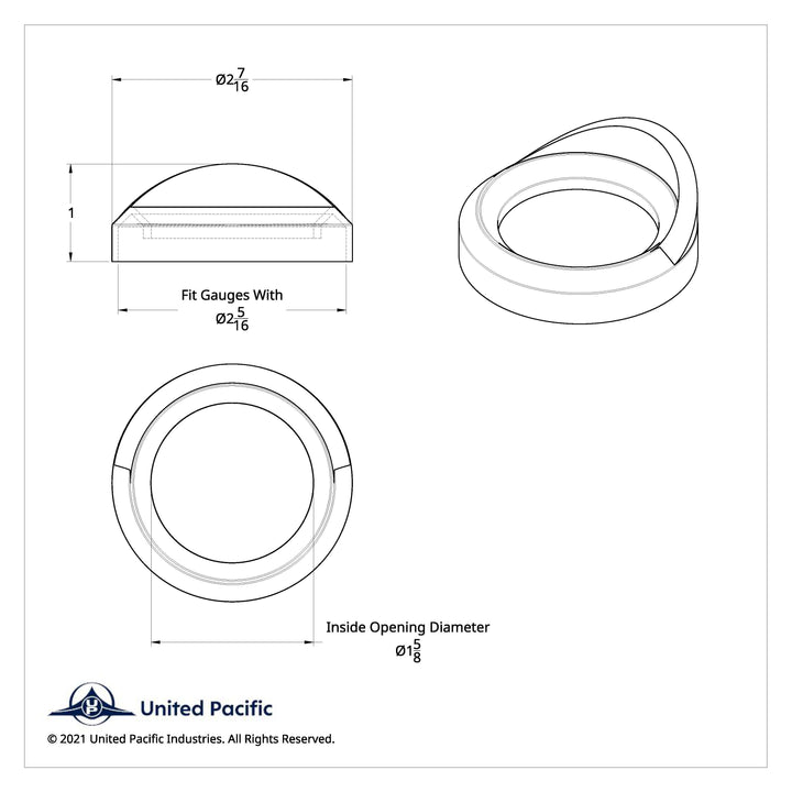Chrome Plastic Small Gauge Bezel With Visor For 1996-2010 Freightliner Century