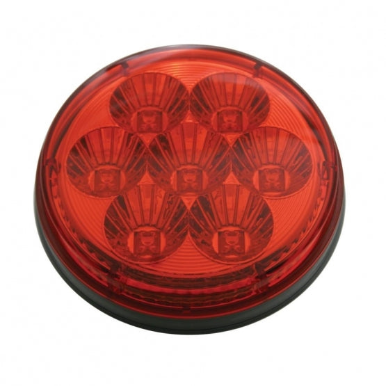 7 LED 4" Round Reflector Light (Stop, Turn & Tail) - Red LED/Red Lens