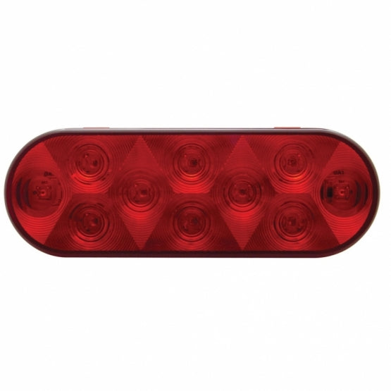 10 LED Oval Light Kit (Stop, Turn &amp; Tail) - Red LED/Red Lens