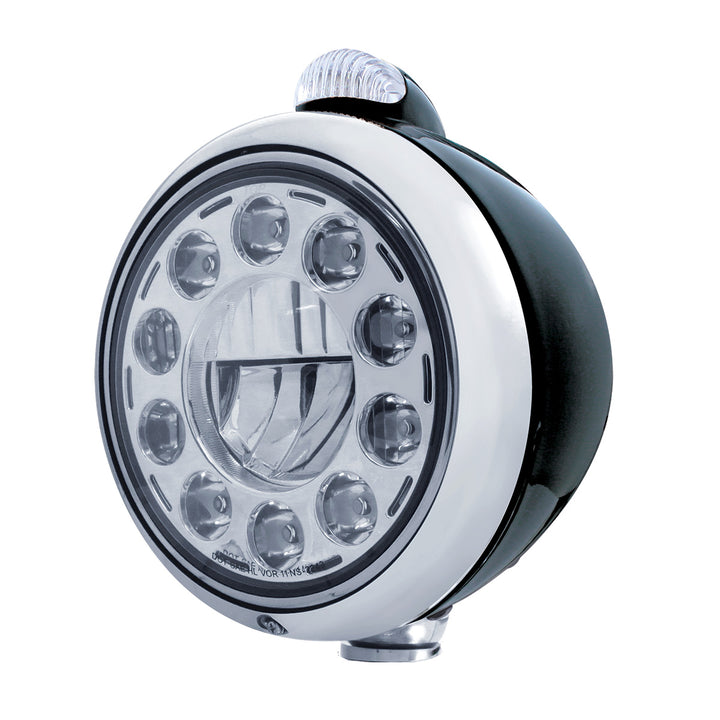 Black Guide 682-C Headlight 11 LED Bulb &amp; Dual Mode LED Signal - Clear Lens