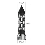 Thread-On Daytona Style Spike Gearshift Knob With 13/15/18 Speed Adapter - Black/Vertical