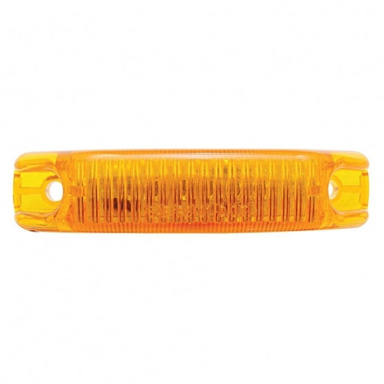 6 LED Rectangular Streamline Light (Clearance/Marker) - Amber LED/Amber Lens