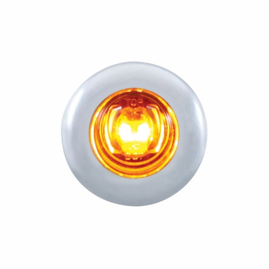SS Front Air Cleaner Bracket With 22X 2 Amber LED 3/4" Mini Lights &amp; SS Bezels For Peterbilt-Amber Lens