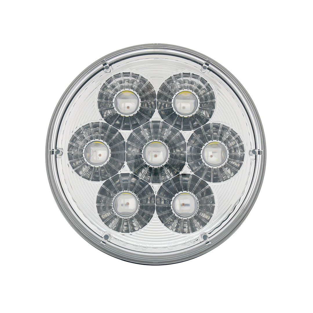 14  LED 4" Round Double Fury Light (Stop, Turn &amp; Tail) - Red &amp; White LED/Clear Lens
