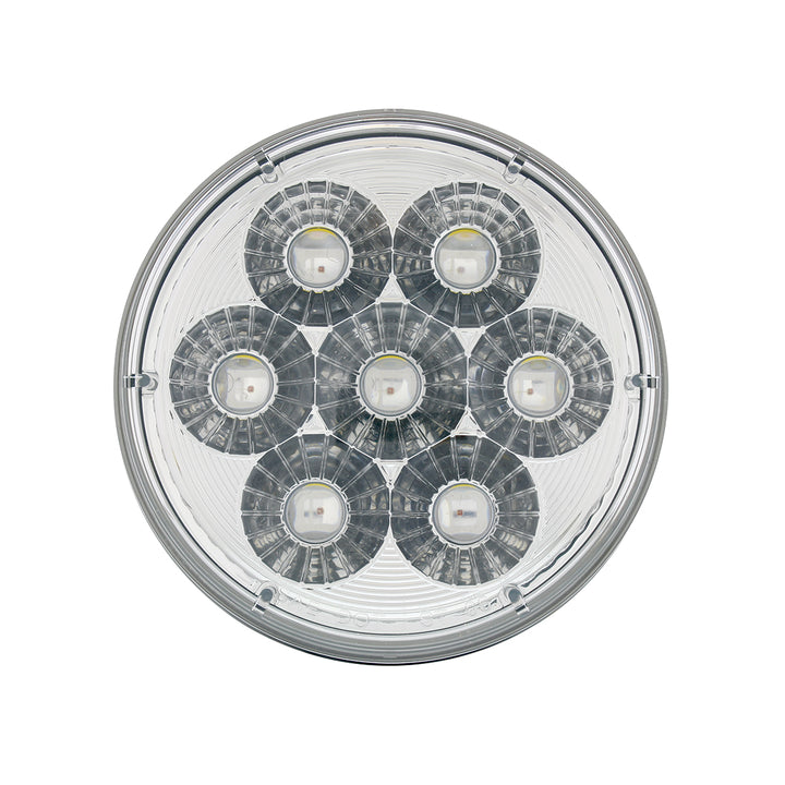 14  LED 4" Round Double Fury Light (Stop, Turn &amp; Tail) - Red &amp; White LED/Clear Lens