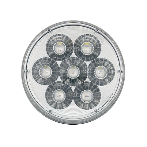 14  LED 4" Round Double Fury Light (Stop, Turn & Tail) - Red & White LED/Clear Lens