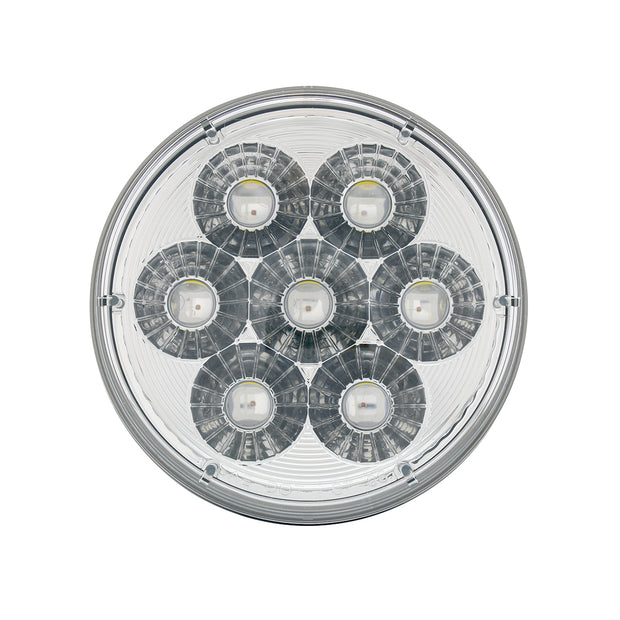 14  LED 4" Round Double Fury Light (Stop, Turn & Tail) - Red & White LED/Clear Lens