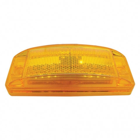 8 LED Rectangular Light (Clearance/Marker) With Reflex Lens - Amber LED/Amber Lens