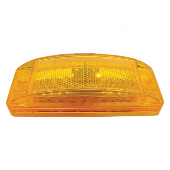 8 LED Rectangular Light (Clearance/Marker) With Reflex Lens - Amber LED/Amber Lens