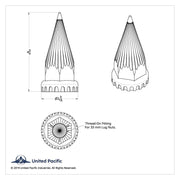 33mm X 4-3/4" Chrome Plastic Razor Nut Covers With Flange - Thread-On (60-Pack)