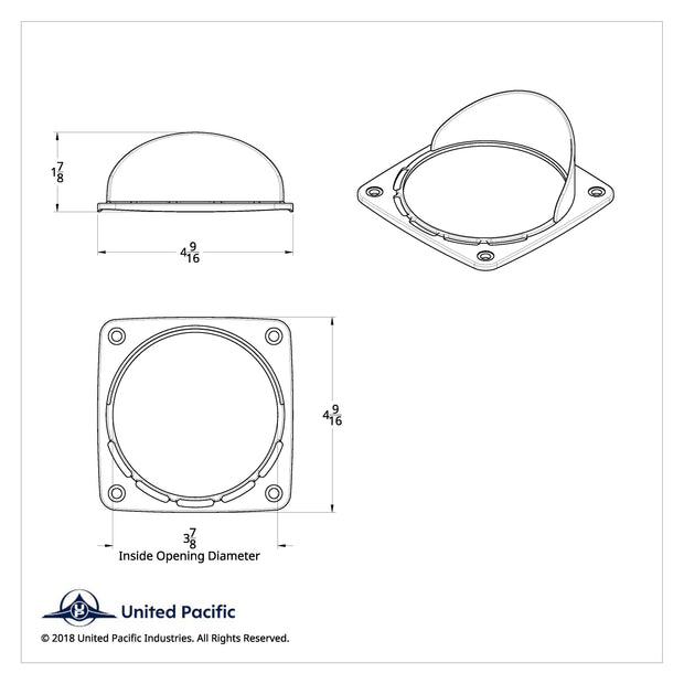 LED Square Double Face Light Bezel With Visor - Fits Up 38701 Series