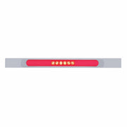 Chrome Top Mud Flap Plate With 28 LED 17" GloLight Bar & Bezel - Red LED/Clear Lens (Each)