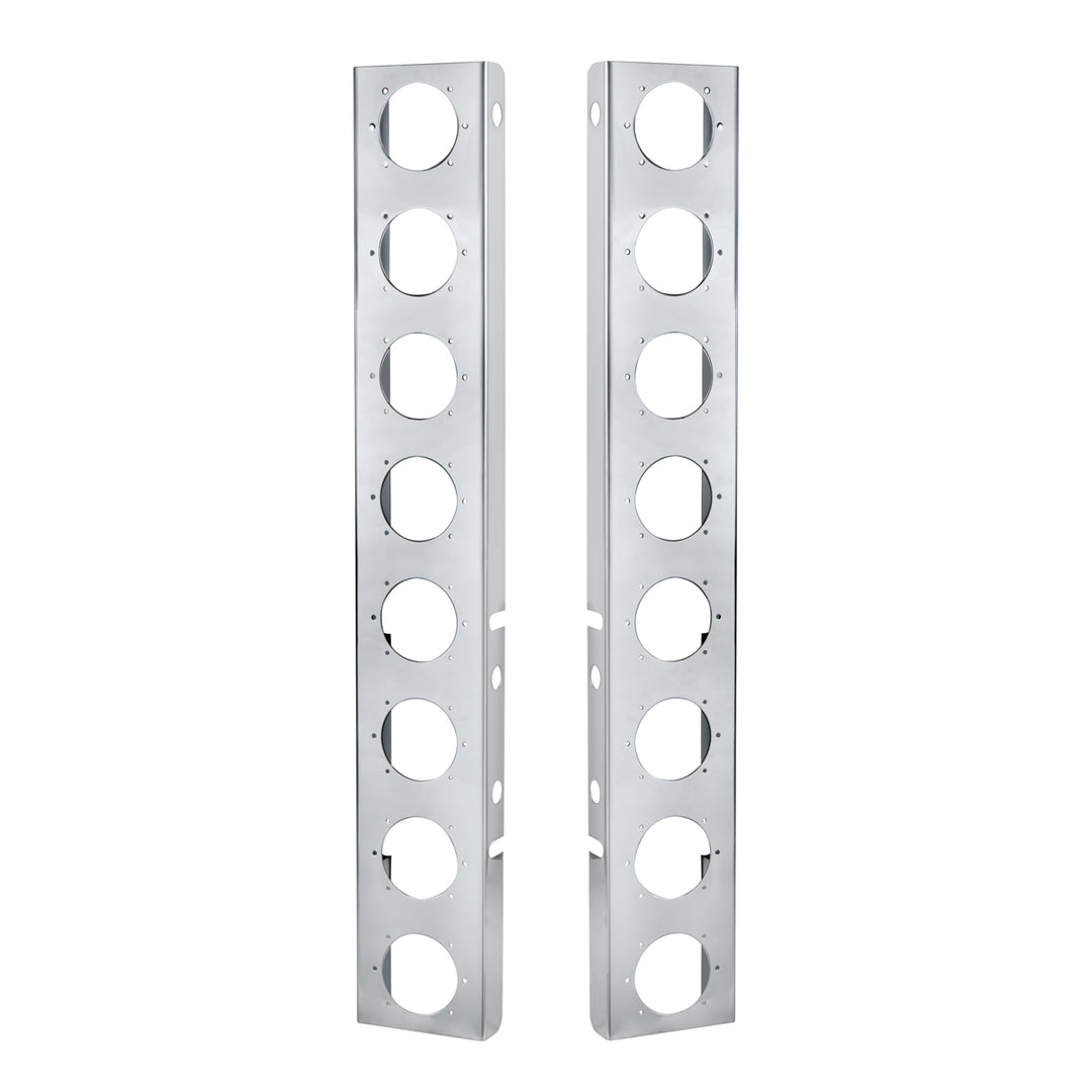 Peterbilt Stainless Front Air Cleaner Bracket Only - 16 Light Cutouts (Pair)