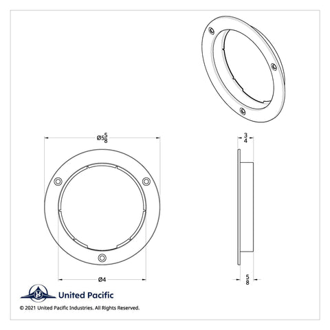 Stainless Steel Mounting Bezel For 4" Round Light (Card)